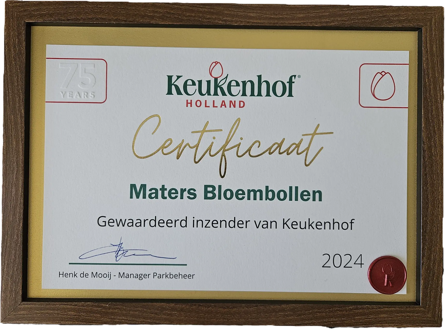 Keukenhof Certificate 3